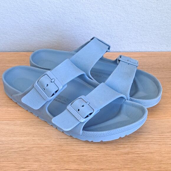 Birkenstock Arizona EVA Women’s Size 6 / EU 37 Narrow Slide Sandals Light Blue - Picture 1 of 11